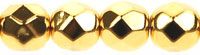 FP03 24K Gold Plate 3 mm Fire Polished - 100 x