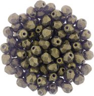 FP04 Sueded Gold Tanzanite 4 mm Fire Polished - 100 x
