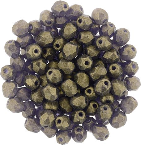 FP04 Sueded Gold Tanzanite 4 mm Fire Polished - 100 x
