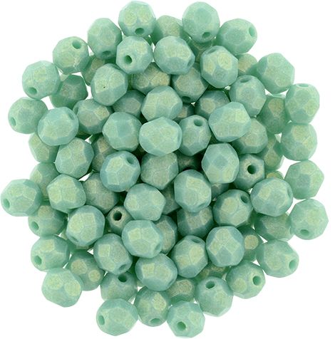 FP04 Sueded Gold Turquoise 4 mm Fire Polished - 100 x