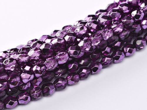 FP03 Metallic Ice Crystal Amethyst 3 mm Fire Polished