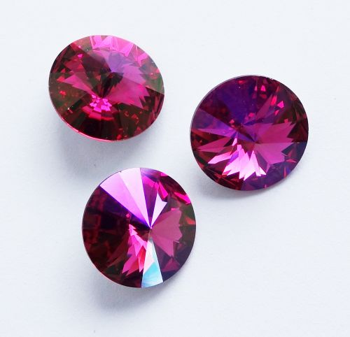 1122 Fuchsia Glacier Blue Rivoli 14 mm Swarovski