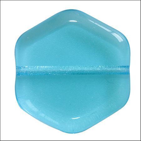 HG-60020 Aqua Hexagon Puca Vintage 16 mm - 10 x * BUY 1 - GET 1 FREE *