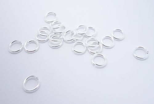 Jump Rings 8 mm Silver Plated - 10 grams