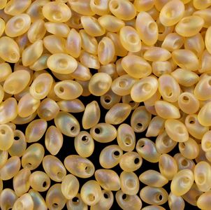 LMA-0132FR Matte Transparent Rainbow Light Topaz (like DB0852) Magatama Long 4x7 mm Miyuki * BUY 1 - GET 1 FREE *