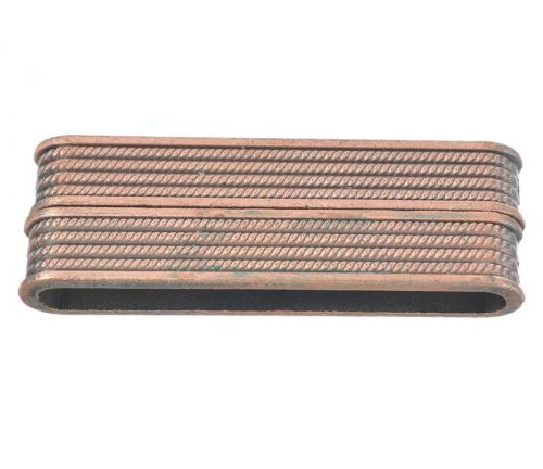 Magnetic Clasp Rectangle Glue-in 38 mm Ribbed Design Antique Copper