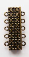 Magnetic Clasp Swirl 5 strands Antique Bronze