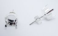 Earring Setting Stud SS29 - 6 mm Silver Plated