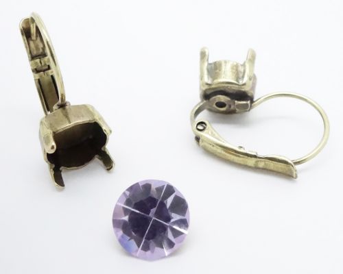 Earring Setting Leverback SS39 - 8 mm Antique Bronze Plated