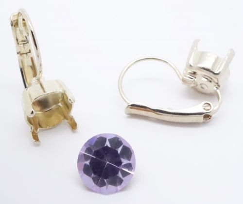 Earring Setting Leverback SS39 - 8 mm Gold Plated