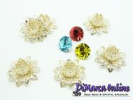 Embedding Elements Water Lily 8 mm for 14 mm Cup Chain Gold Plated - 2 x