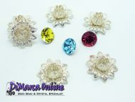 Embedding Elements Water Lily 8 mm for 14 mm Cup Chain Silver Plated - 2 x