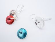 Earring Setting Leverback Glue-In SS39 - 12 mm Silver Plated