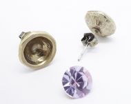 Earring Setting Stud Glue-In SS39 - 8 mm Antique Bronze Plated