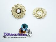 Embedding Elements Flower Glue-In 6 mm for 14 mm Cup Chain Gold Plated - 2 x