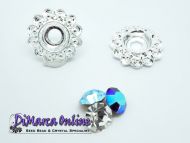 Embedding Elements Flower Glue-In 6 mm for 14 mm Cup Chain Silver Plated - 2 x