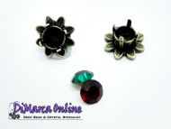 Embedding Elements Flower 6 mm for 12 mm Cup Chain Antique Bronze Plated - 2 x