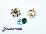 Embedding Elements Flower 6 mm for 12 mm Cup Chain Rose Gold Plated - 2 x