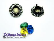 Embedding Elements Filigree 8 mm for 14 mm Cup Chain Antique Bronze Plated - 2 x