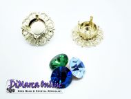 Embedding Elements Filigree 8 mm for 14 mm Cup Chain Gold Plated - 2 x