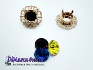 Embedding Elements Filigree 8 mm for 14 mm Cup Chain Rose Gold Plated - 2 x