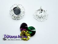 Embedding Elements Filigree 8 mm for 14 mm Cup Chain Silver Plated - 2 x