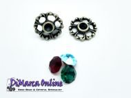 Embedding Elements Hollow Flower for 12 mm Cup Chain Antique Bronze Plated - 2 x