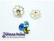 Embedding Elements Hollow Flower for 12 mm Cup Chain Gold Plated - 2 x