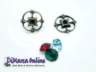 Embedding Elements Filigree for 12 mm Cup Chain Antique Bronze Plated - 2 x