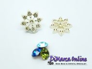 Embedding Elements Snowflake for 12 mm Cup Chain Gold Plated - 2 x