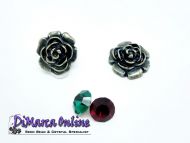 Embedding Elements Rose for 12 mm Cup Chain Antique Bronze Plated - 2 x