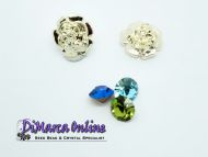 Embedding Elements Rose for 12 mm Cup Chain Gold Plated - 2 x