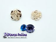 Embedding Elements Rose for 12 mm Cup Chain Rose Gold Plated - 2 x