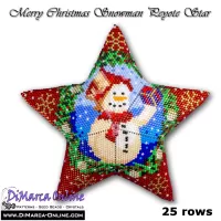 Tutorial 25 rows - Merry Christmas Snowman 3D Peyote Star + Basic Tutorial (download link per e-mail)