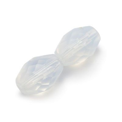 FPO Milky White Olives 6x4 mm Fire Polished - 50 x