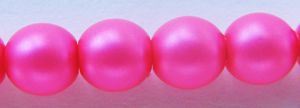 Hot Pink Satin 3 mm Glass Round Pearls