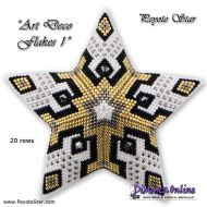 Tutorial 20 rows - Art Deco Flakes 1 - 3D Peyote Star + Basic Tutorial (download link per e-mail)