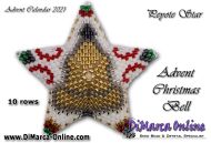 Tutorial 10 rows - Advent Christmas Bell 3D Peyote Star + Basic Tutorial (download link per e-mail)