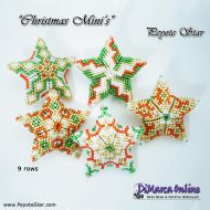 Tutorial 09 rows - Christmas Mini Stars x 5 - 3D Peyote Star + Basic Tutorial (download link per e-mail)