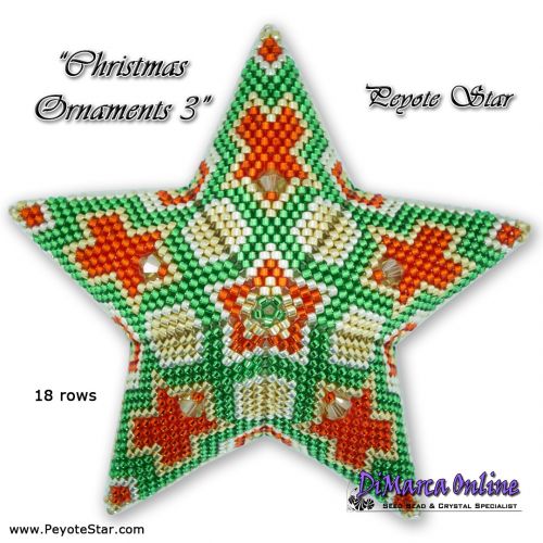 Kit Christmas Ornament 3 - 3D Peyote Star
