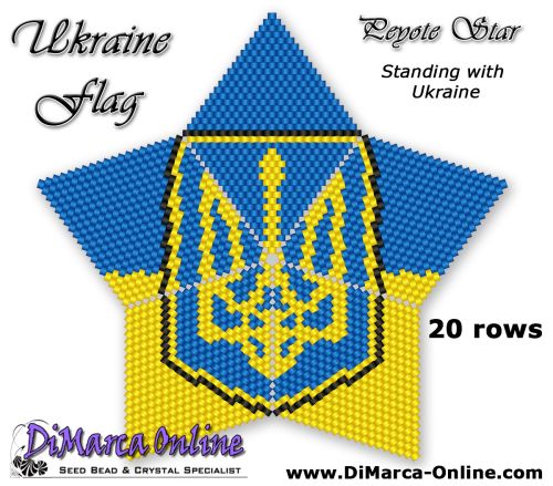 FREE Pattern 20 rows - Ukraine Flag 3D Peyote Star (download link per e-mail)