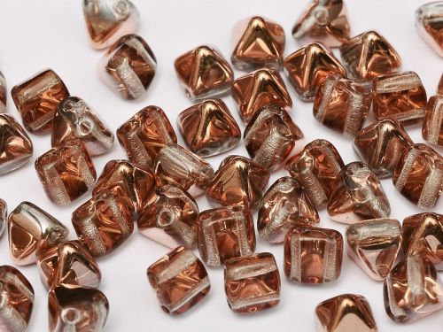 PYR6-00030/27101 Crystal Capri Gold Pyramid Bead Studs 6x6 mm - 50 x