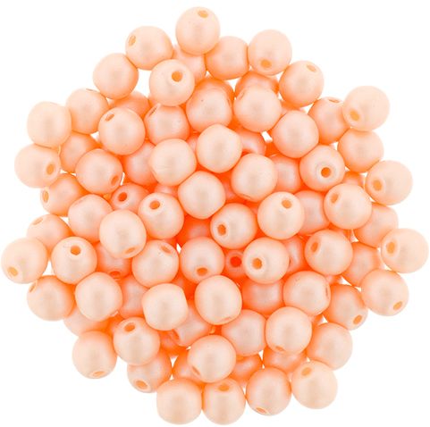 RB3-29303 Powdery - Pastel Peach Round Beads 3 mm - 100 x