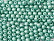 RB4-29455 Metallic Matt Green Turquoise Round Beads 4 mm - 100 x