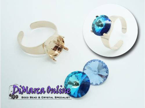 Ring Setting 12 mm Solitaire Rose Gold Plated