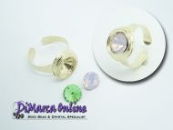 Ring Setting SS39 - 8 mm Glue-In Wavy Gold Plated