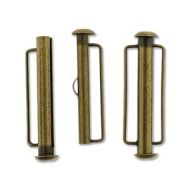 Slide Clasp Antique Bronze Plate with Side Bars 31 mm 