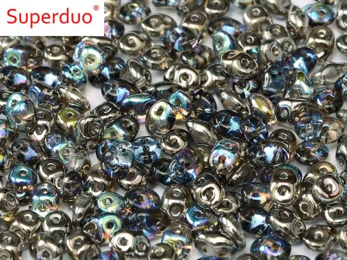 SD-00030/98537 Crystal Rainbow Graphite SuperDuo Beads