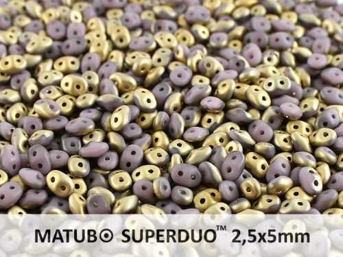 SD-23020/26471 Fool's Gold Opaque Matt Purple SuperDuo Beads