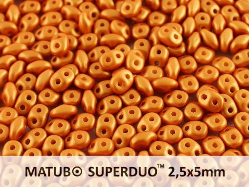 SD-29421 Metallic Matt Apricot SuperDuo Beads